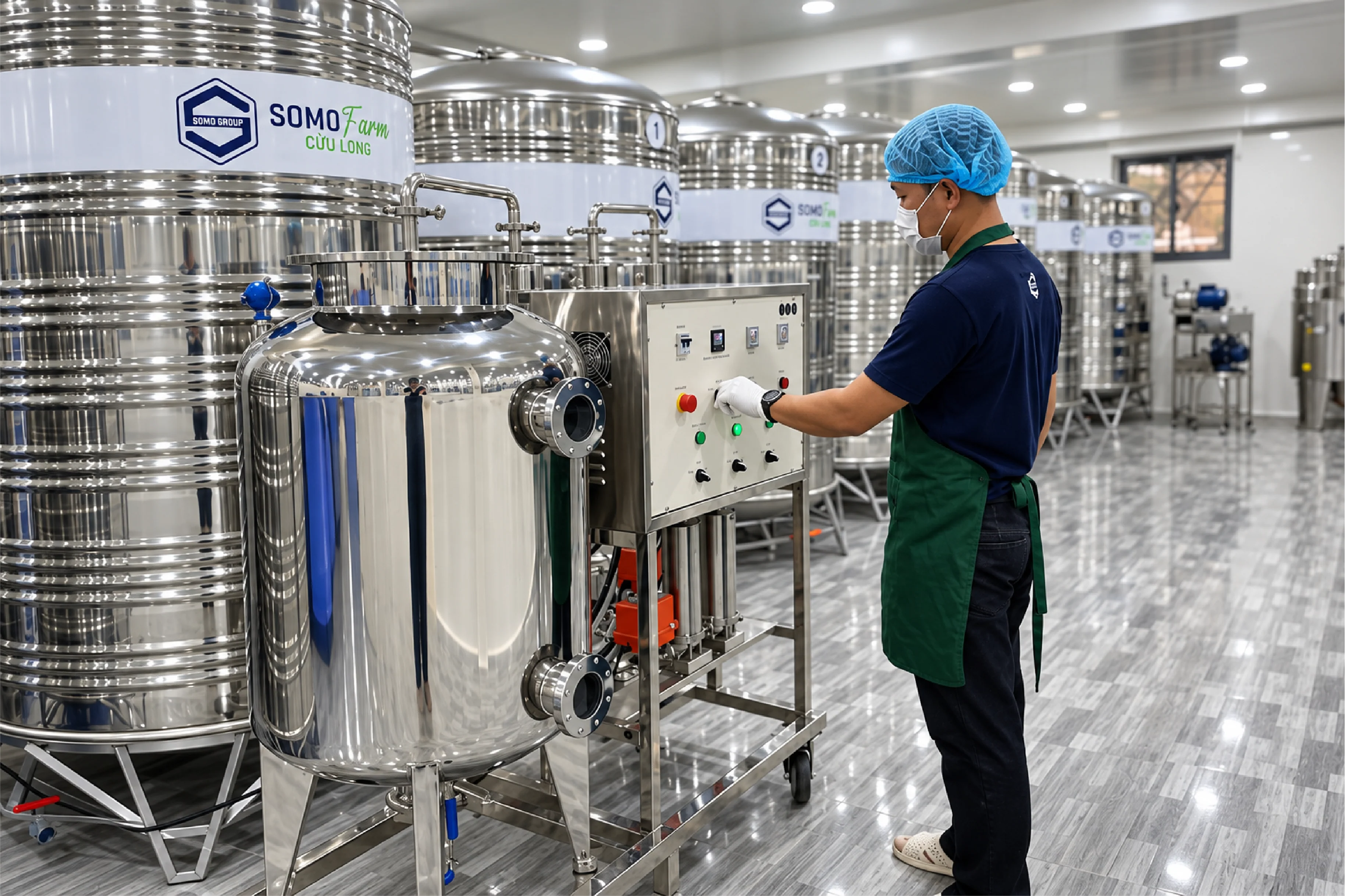 Hệ thống tháp đồng chưng cất Somo Farm